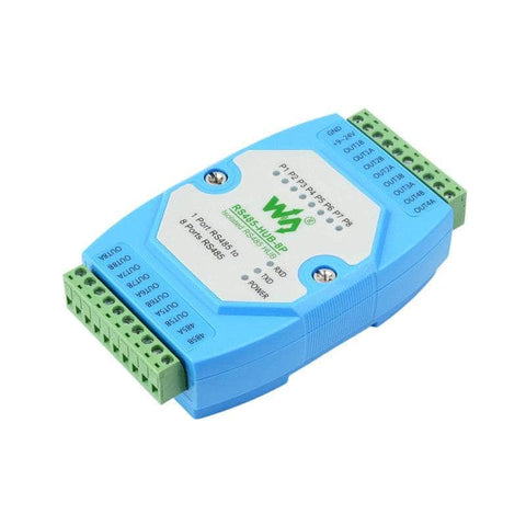 Waveshare Serial Comms Isolated 8-ch RS485 Hub DIN Rail