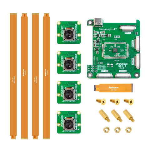 Arducam Camera Arducam 64MP Autofocus Quad-Camera Kit for Raspberry Pi B0402