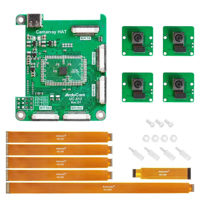 Arducam Camera Arducam 8MP*4 IMX219 Quadrascopic Camera Bundle Kit B0396