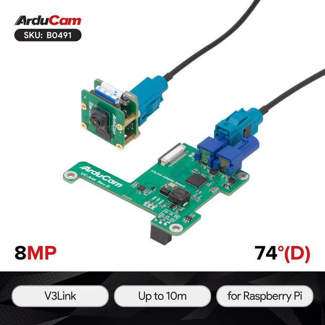 Arducam Camera Arducam IMX219 V3Link FPD-Link Camera Kit for Raspberry Pi B0491