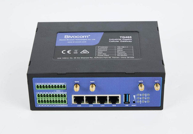 Bivocom Edge Gateway TG465 Industrial 5G/4G Programmable IoT Edge Gateway Router WiFi-6 DIN-Rail
