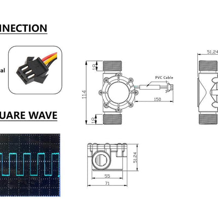 IQFLOW Water Flow IQFS Turbine Flow Sensor Meter