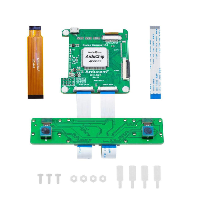 Arducam 5MP Synchronized Stereo Camera Bundle Kit for Raspberry Pi (B0195S5MP)