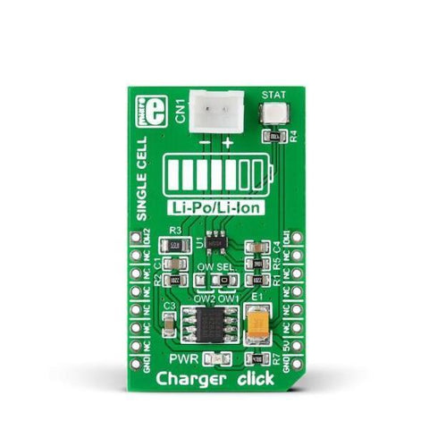 MikroElektronika Power Module Charger click - MikroElektronika MCP73831 Small Charge Management